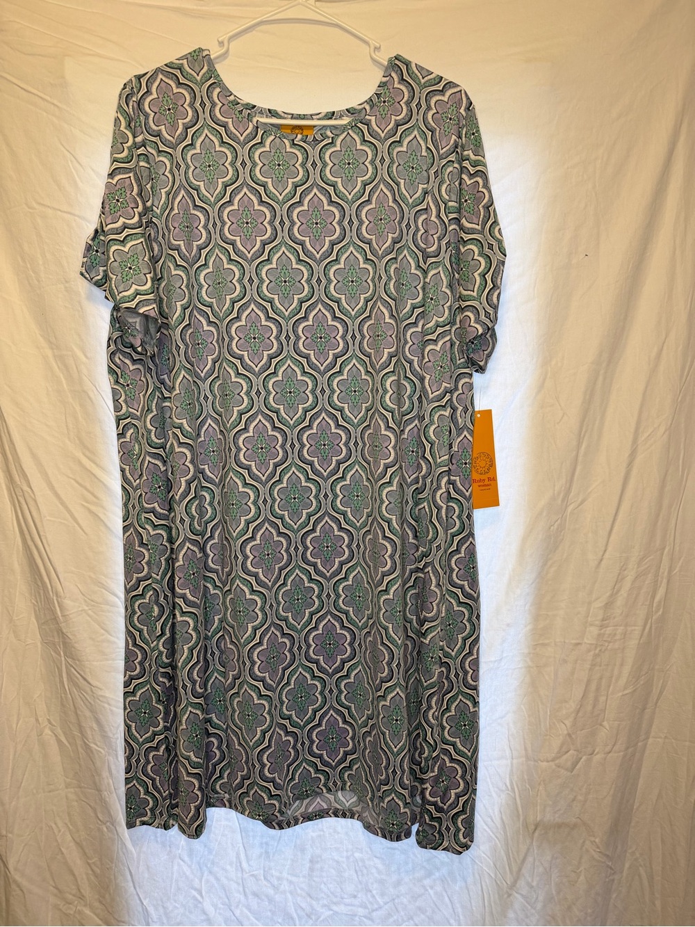 Floral Geo Print Short Sleeve dress